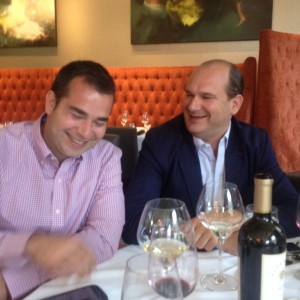 Matthieu Grassin and Patrick d'Aulan enjoy talking about wines