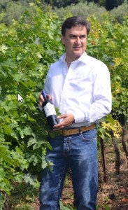 Alberto in the vineyard with Cembali--BDP star red wine