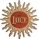 Gold sun logo for Luce luxury wines