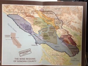 Map of Sonoma County wine region